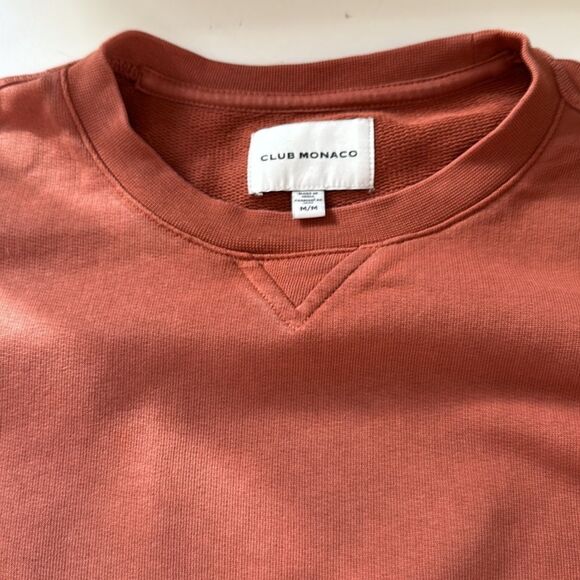 Club Monaco Rust Cotton French Terry Sweatshirt Medium - Picture 2 of 7